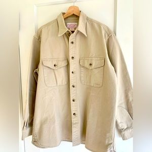 Filson Canvas Work Shirt Beige/Tan Size L